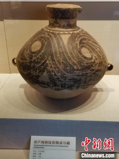 圖為臨洮縣博物館陳列半山類型的馬家窯彩陶?！⊥踉趧P 攝